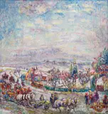 Bohumír Dvorský, Winter Landscape, 1945, oil on canvas