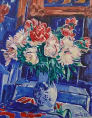 Václav Špála, Pink and White Peonies, 1932, oil on canvas