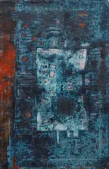 Mikuláš Medek, Rustlings and Silences, 1961, mixed media (oil, enamel) on canvas
