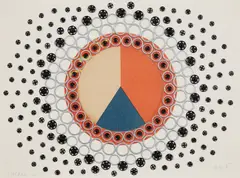 Běla Kolářová, Downward, 1976, assemblage on paper