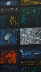 Jan Kubíček, No Title (Structures), 1960, mixed media (oil, lacquer) on cardboard