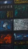 Jan Kubíček, No Title (Structures), 1960, mixed media (oil, lacquer) on cardboard
