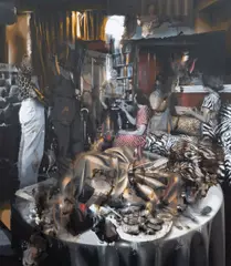 Michal Mráz, The Winner Takes It All, 2025, mixed media (oil, acrylic) on canvas