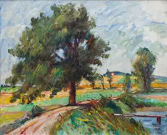 Vincenc Beneš, Pond by Purkratice, 1940s, oil on canvas