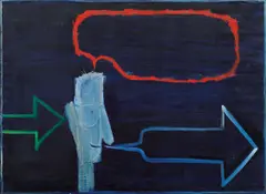 Július Koller, Self-Portrait, 1964, mixed media (oil, acrylic) on canvas