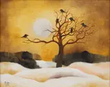 Ota Janeček, Crow Tree, 1978, oil on canvas