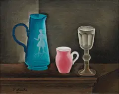 František Muzika, Still Life with Glass Jug, 1921, oil on canvas