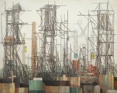 Vlastimil Beneš, Construction Site, 1964, oil on canvas
