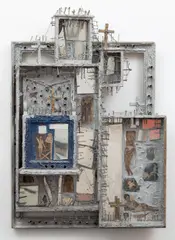 Stanislav Filko, Altar of the Present, 1965, object (assemblage, collage, mirror, found objects, polychromy, metal, wood)