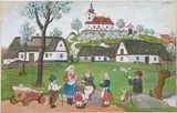 Josef Lada, Spring in the Village, 1947, gouache on cardboard