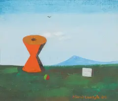 Kamil Lhoták, Red Object, 1984, oil on canvas laid down on cardboard