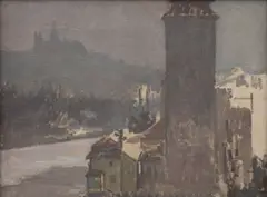 Miloš Jiránek, Šítek Mills, 1898–1899, oil on canvas laid down on cardboard