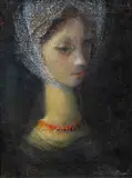Ludmila Jiřincová, Girl, 1970s–1980s, oil on canvas