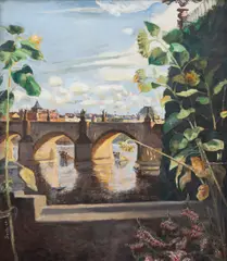 Josef Liesler, Charles Bridge, 1947, oil on canvas