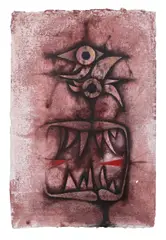 Mikuláš Medek, Lovers from the Pink Tower, 1969–1970, mixed media (oil, ink wash) on paper