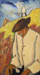Miloš Alexander Bazovský, Careworn Thoughts, 1931, oil on plywood