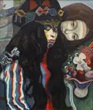 Josef Liesler, Two Friends, 1984, oil on hardboard