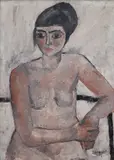 František Ronovský, Seated Female Nude, 1957, oil on canvas
