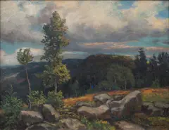 Ota Bubeníček, View of the Countryside, 1924, oil on cardboard