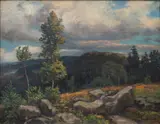 Ota Bubeníček, View of the Countryside, 1924, oil on cardboard