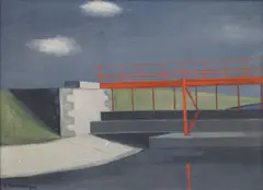 Václav Bartovský, Weir, 1929, oil on cardboard