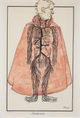 Adolf Hoffmeister, Anatomy (Max Ernst), 1967, mixed media (collage, ink, watercolor) on paper
