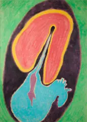 Karel Malich, Cosmic Intercourse, 1981, pastel on paper