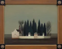 Vlastimil Beneš, Graveyard, 1978–1980, oil on hardboard