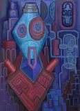 Jaroslav Róna, Blue Robot, 2023, oil on canvas