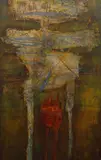 Jan Koblasa, Emotional Life (A Great Love with a Little Dog), 1965, Mixed media (oil, enamel) on Hobra board