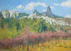 František Kaván, Trosky from Zbráň, circa 1924, oil on canvas