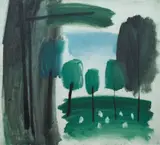 Jiří Rada, In the Landscape, 1969, oil on canvas