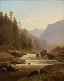 Adolf Chwala, Morning near Ramsau, 1870–1875, oil on wood panel