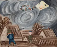 Josef Čapek, Children with Kite, 1933, oil on canvas