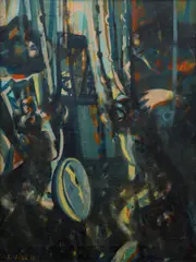 Karel Souček, Hairdresser, 1957, oil on canvas
