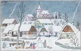 Josef Lada, Building a Snowman, 1943, gouache on paper