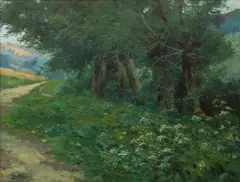 Otakar Lebeda, Path along the Forest, 1897, oil on cardboard