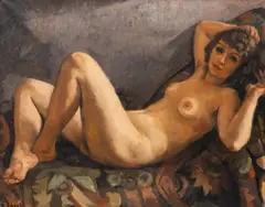 Young Woman on a Sofa by František Zdeněk Eberl, 1938–1940, oil on canvas, sold May 2026