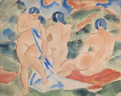 Václav Špála, Three Women by the Water, 1919, watercolor on paper