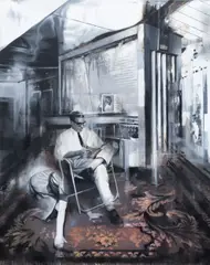 Michal Mráz, Lethargy, 2016, mixed media (oil, acrylic, tar) on canvas