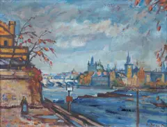 Vincenc Beneš, View from Sova's Mills, 1950s, oil on canvas