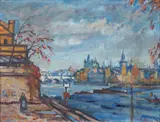 Vincenc Beneš, View from Sova's Mills, 1950s, oil on canvas