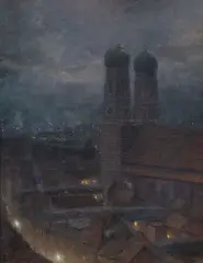 Josef Král, Evening Munich, 1907, oil on canvas