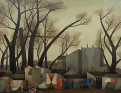 Vlastimil Beneš, Trees in the City, 1978, oil on canvas