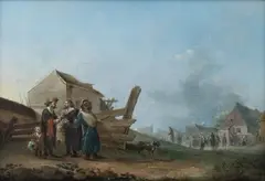 Norbert Grund, A Jewish Merchant Bargaining over a Smock, circa 1750, oil on copper plate