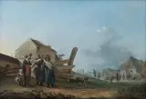 Norbert Grund, A Jewish Merchant Bargaining over a Smock, circa 1750, oil on copper plate