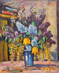 Vincenc Beneš, Bouquet, 1960s, oil on canvas