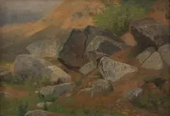 Julius Mařák, Boulders, circa 1880, oil on canvas