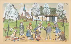 Josef Lada, Children’s Games, 1940, gouache on paper