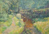 Vaclav Radimsky, Path by the Stream, circa 1920, oil on cardboard